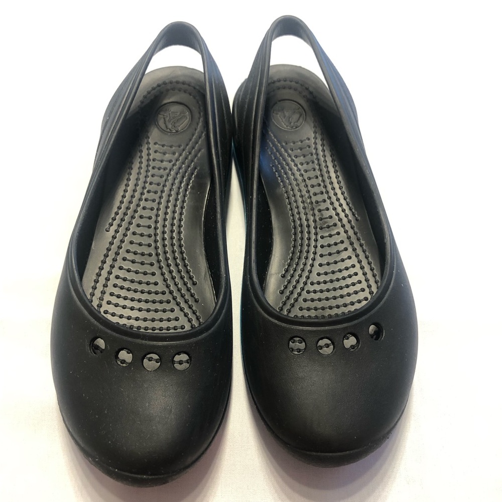 Crocs Teal and Black Sling-Back Flat - Picture 2 of 6